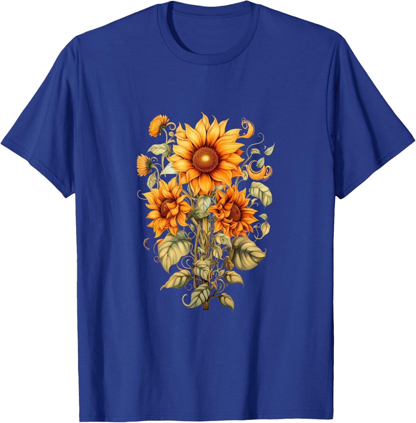 Sunflower butterfly floral vintage cool graphic T-Shirt - T-Shirt | Royal
