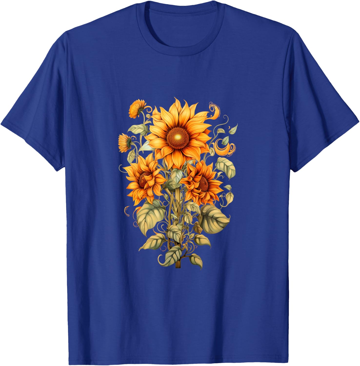 Sunflower butterfly floral vintage cool graphic T-Shirt - T-Shirt | Royal