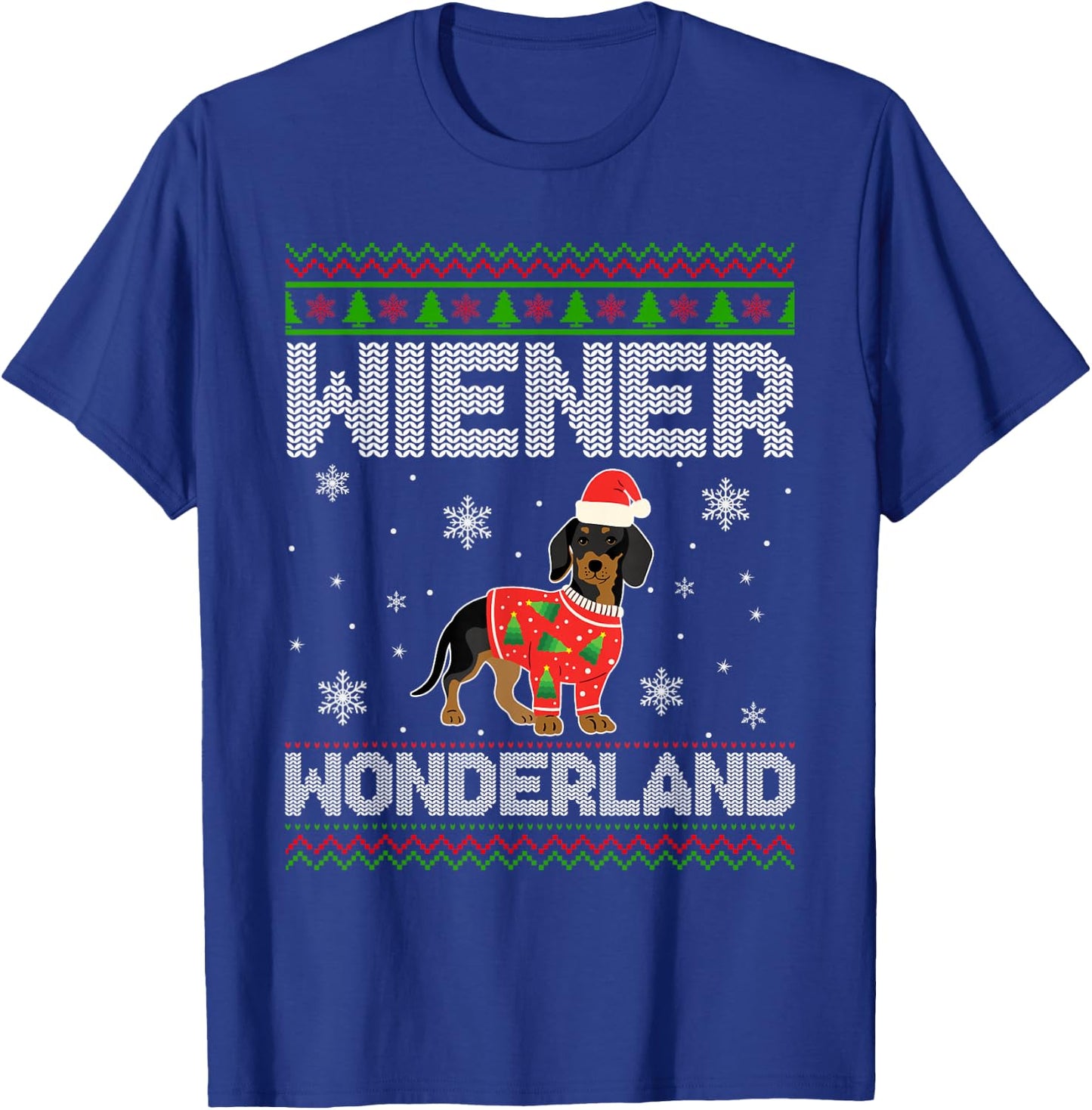 Weenie Wiener Dog Doxie Design Dackel Christmas Dachshund T-Shirt - T-Shirt | Royal