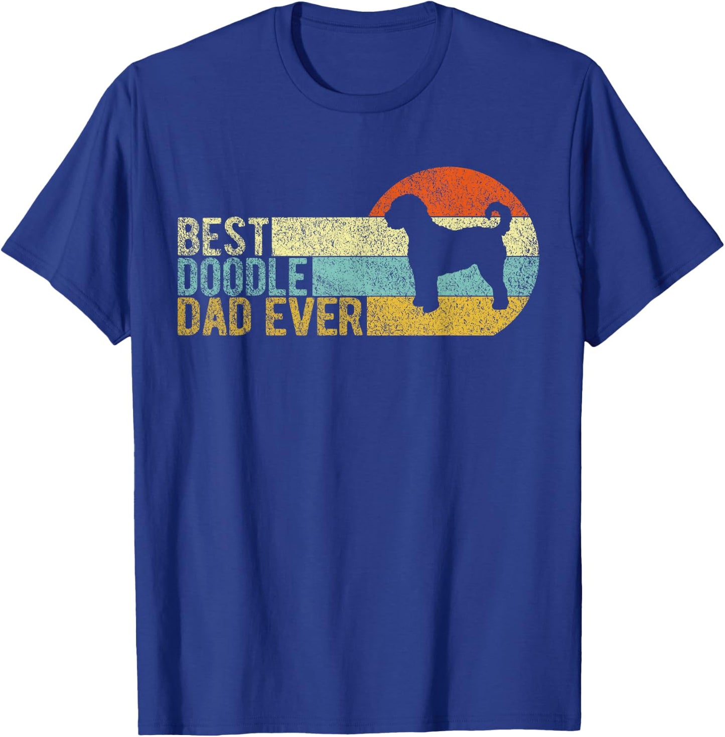 Best Doodle Dad Ever Retro Vintage Goldendoodle T-Shirt - T-Shirt | Royal