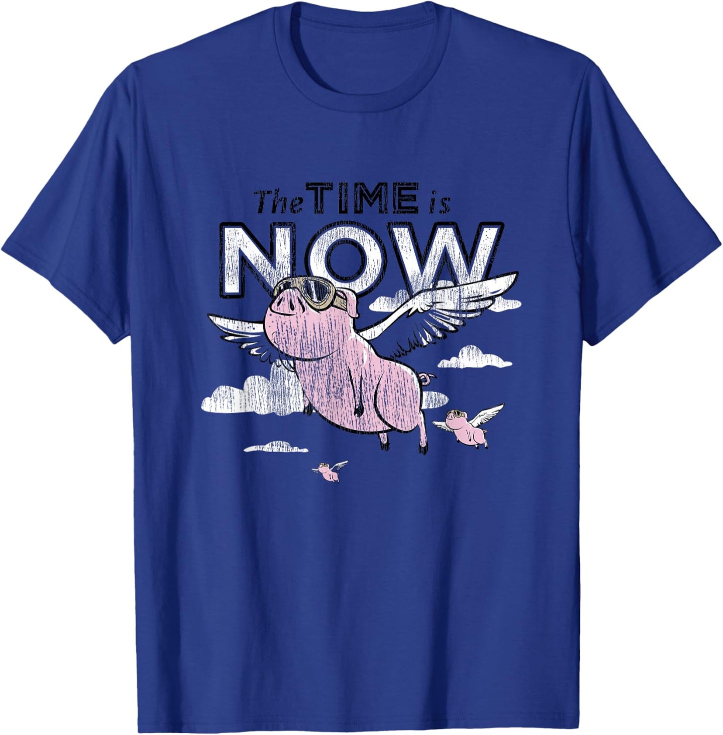 The Time is Now Flying Pig T-Shirt - T-Shirt | Royal