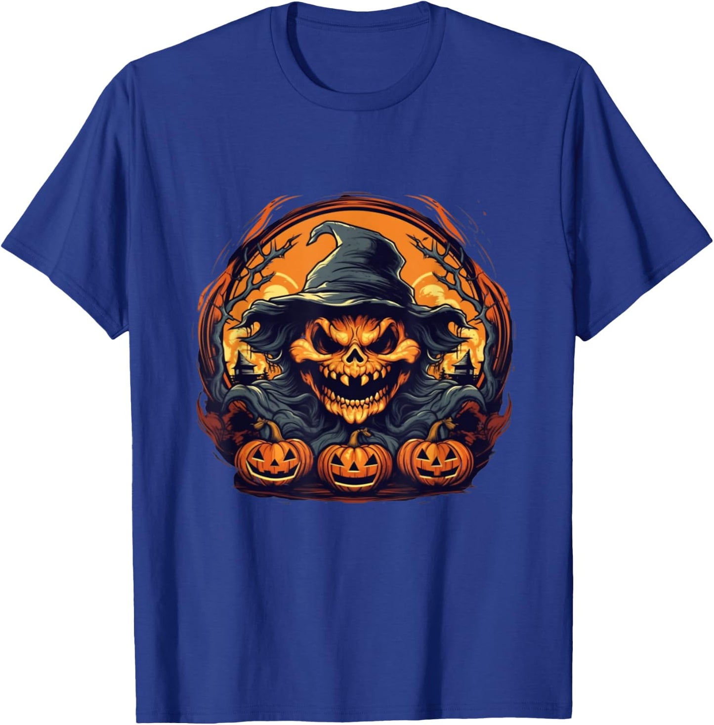 Halloween Scary Scarecrow Jack O Lanterns. T-Shirt - T-Shirt | Royal