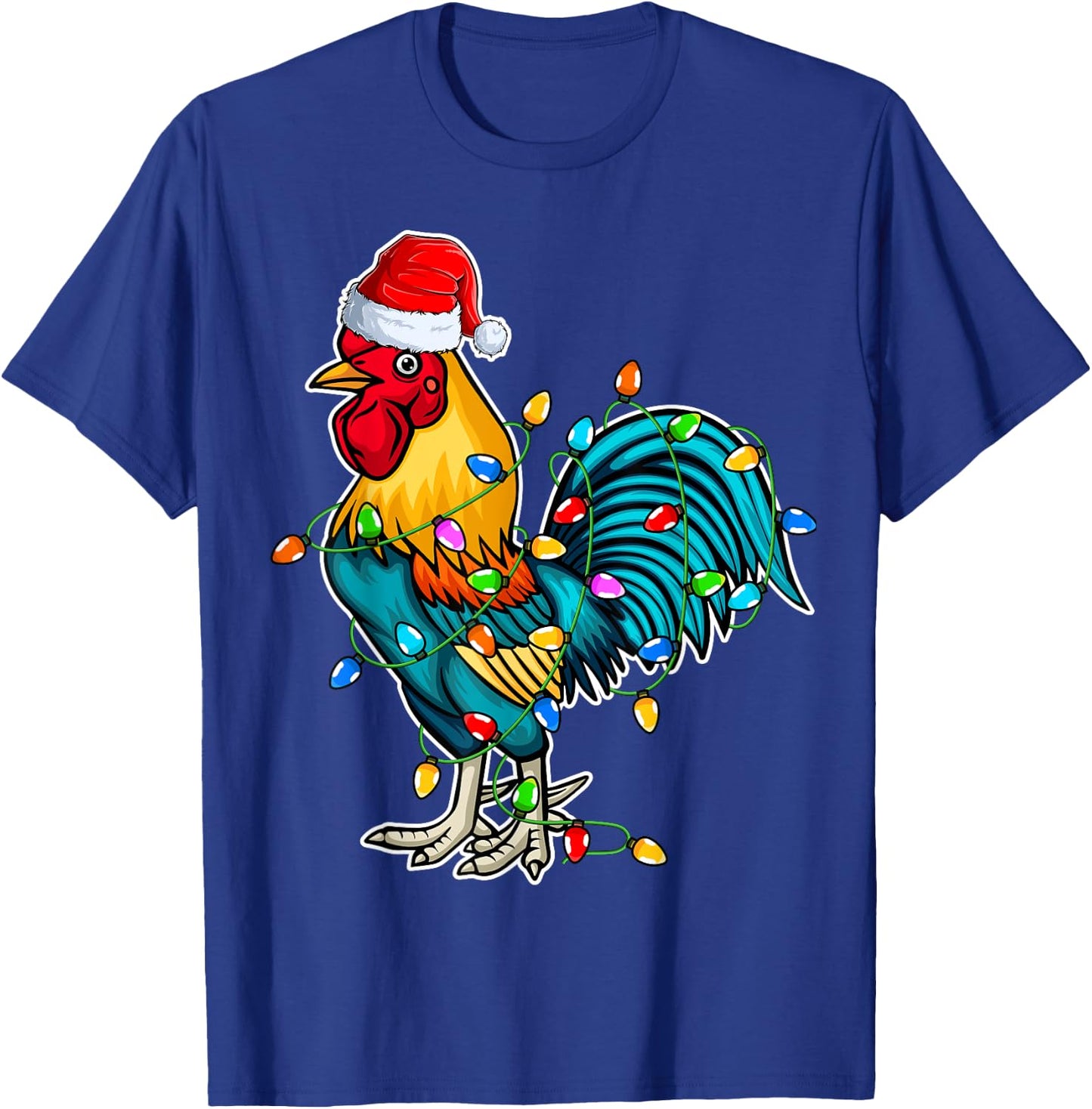 Rooster Santa Hat Christmas - Chicken Rooster Lover Xmas T-Shirt - T-Shirt | Royal