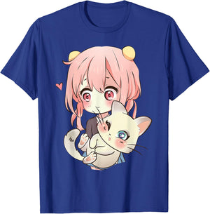 Anime and Cats Lover for Teen Manga Kawaii Graphic Otaku T-Shirt - T-Shirt | Royal