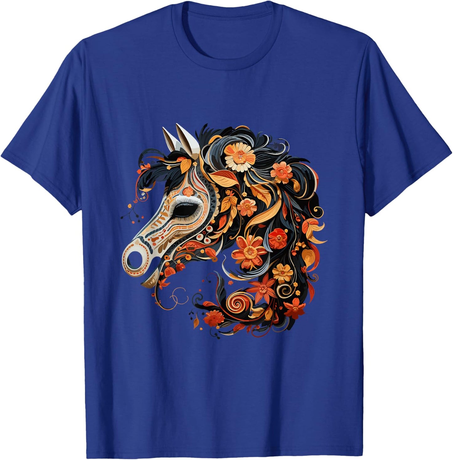 Dia De Los Muertos Day Of The Dead Halloween Horse T-Shirt - T-Shirt | Royal