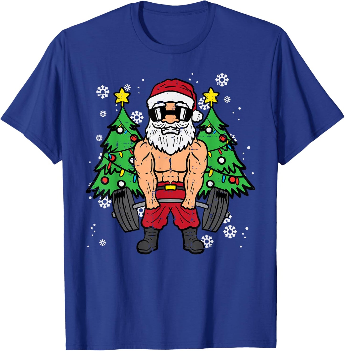 Christmas Santa Deadlift Xmas Weightlift Gym Men Women T-Shirt - T-Shirt | Royal
