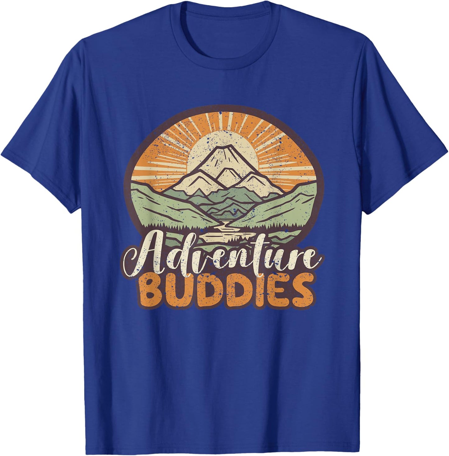Adventure Buddies Couples Funny Hiking Adventure Mountains T-Shirt - T-Shirt | Royal