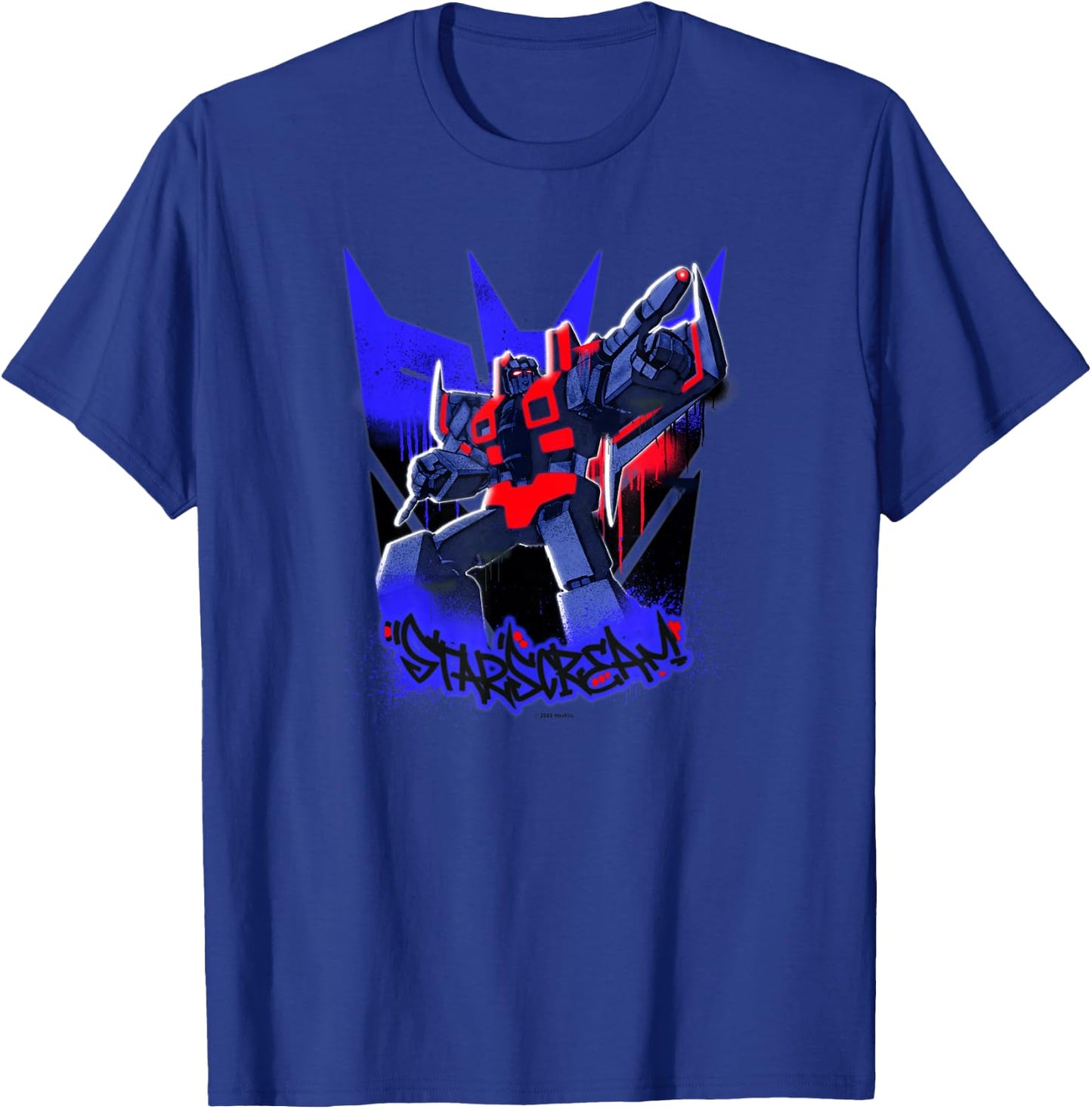 Transformers Starscream Graffiti Painted Wall Portrait T-Shirt - T-Shirt | Royal