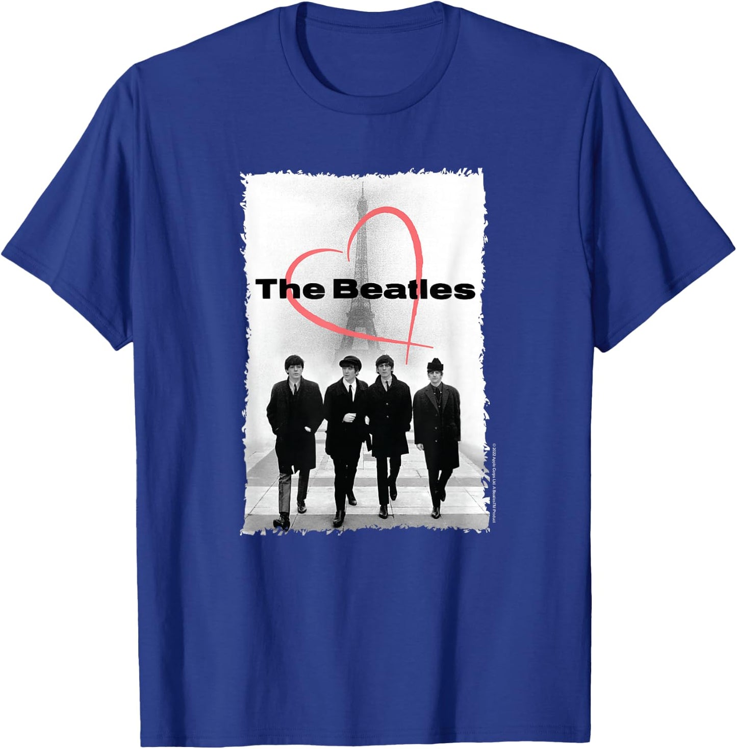 The Beatles Paris France Eiffel Tower Heart with Members T-Shirt - T-Shirt | Royal