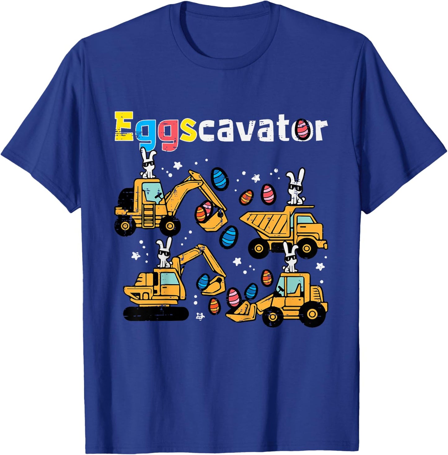 Eggscavator Easter Egg Hunt Construction Trucks Toddler Boys T-Shirt - T-Shirt | Royal