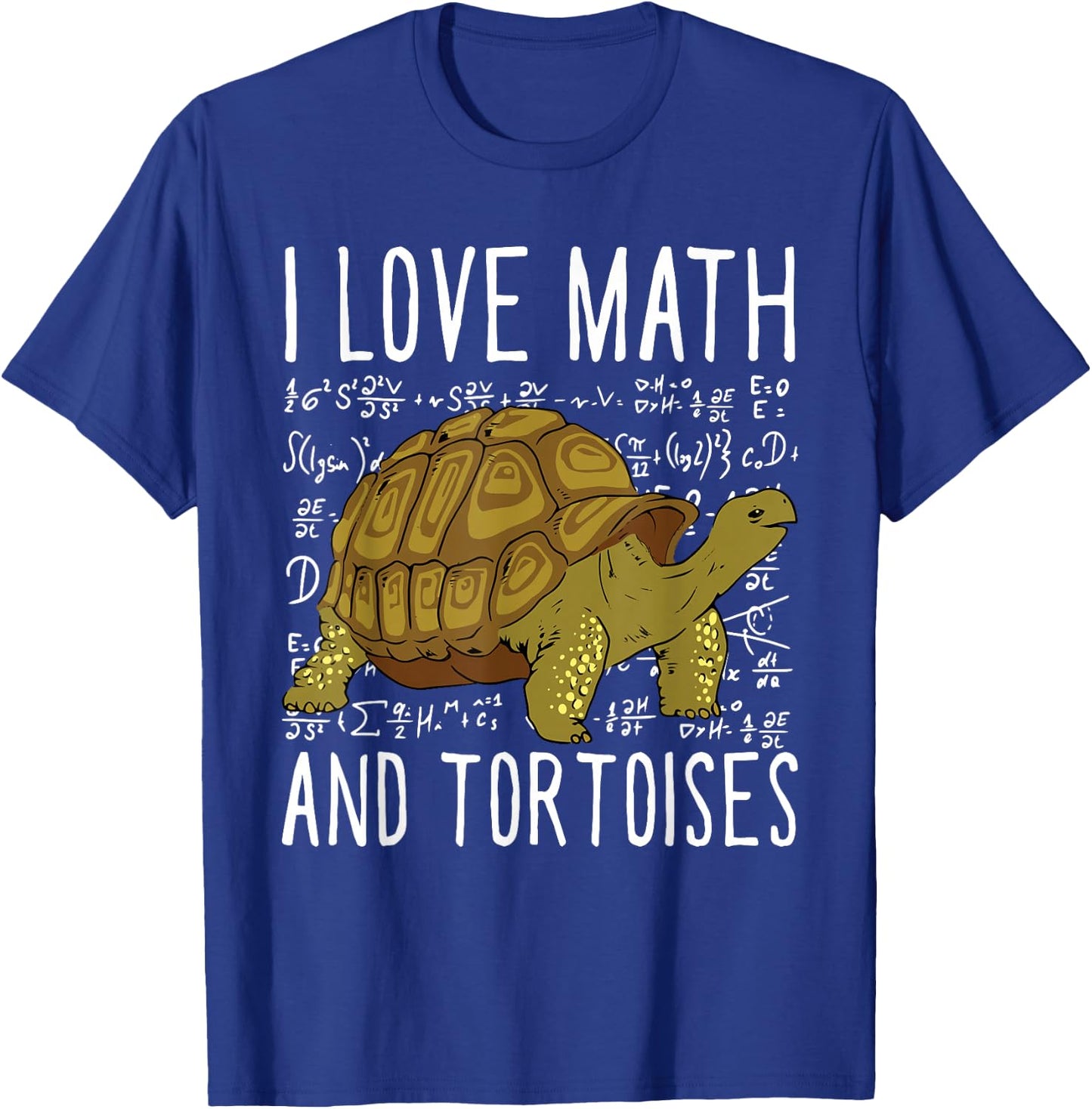 I Love Math And Tortoises Funny Kids School Turtle T-Shirt - T-Shirt | Royal
