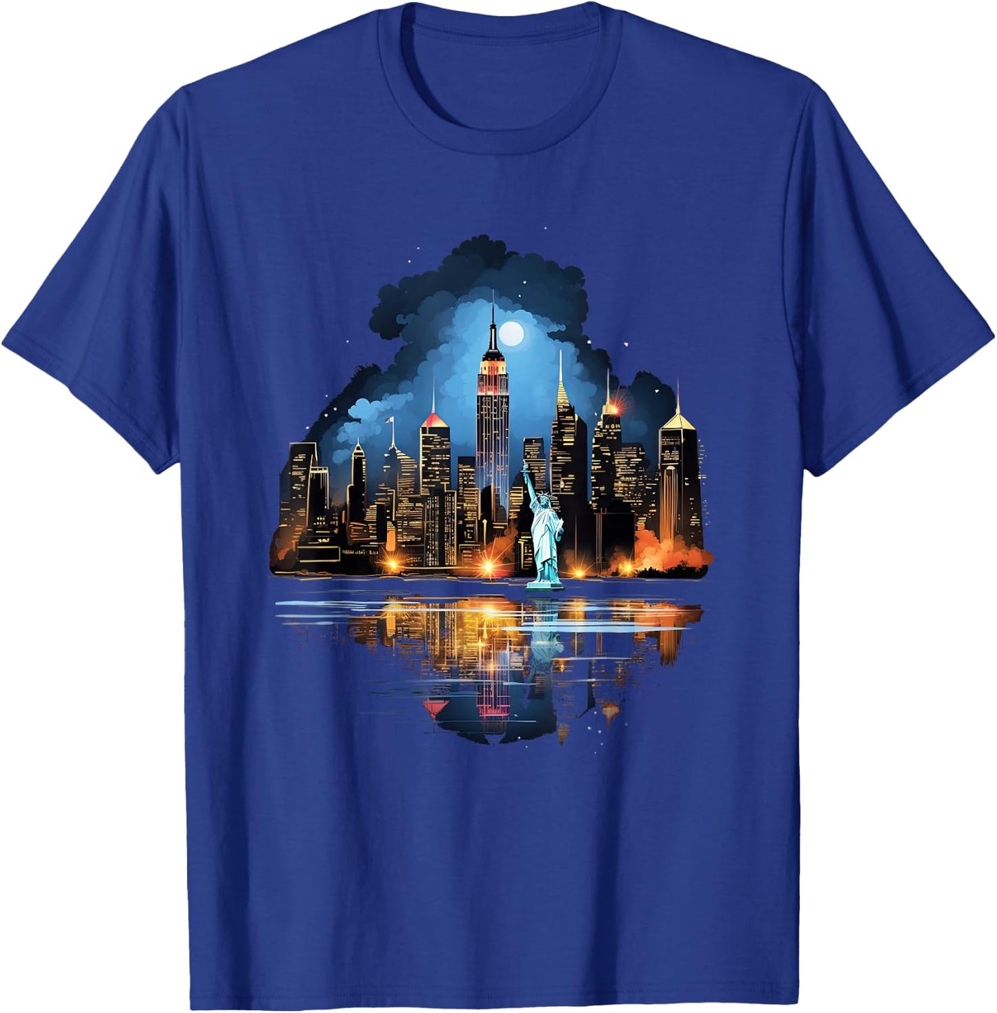 New York City Downtown Skyline Statue of Liberty NYC T-Shirt - T-Shirt | Royal