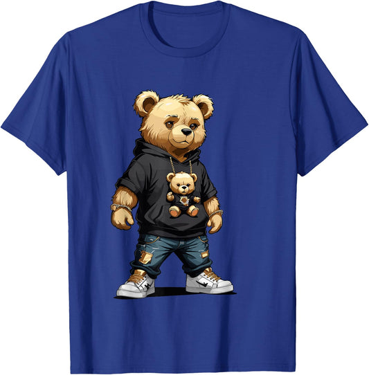Teddy Bear Gangster in Hip Hop Street Clothes T-Shirt - T-Shirt | Royal