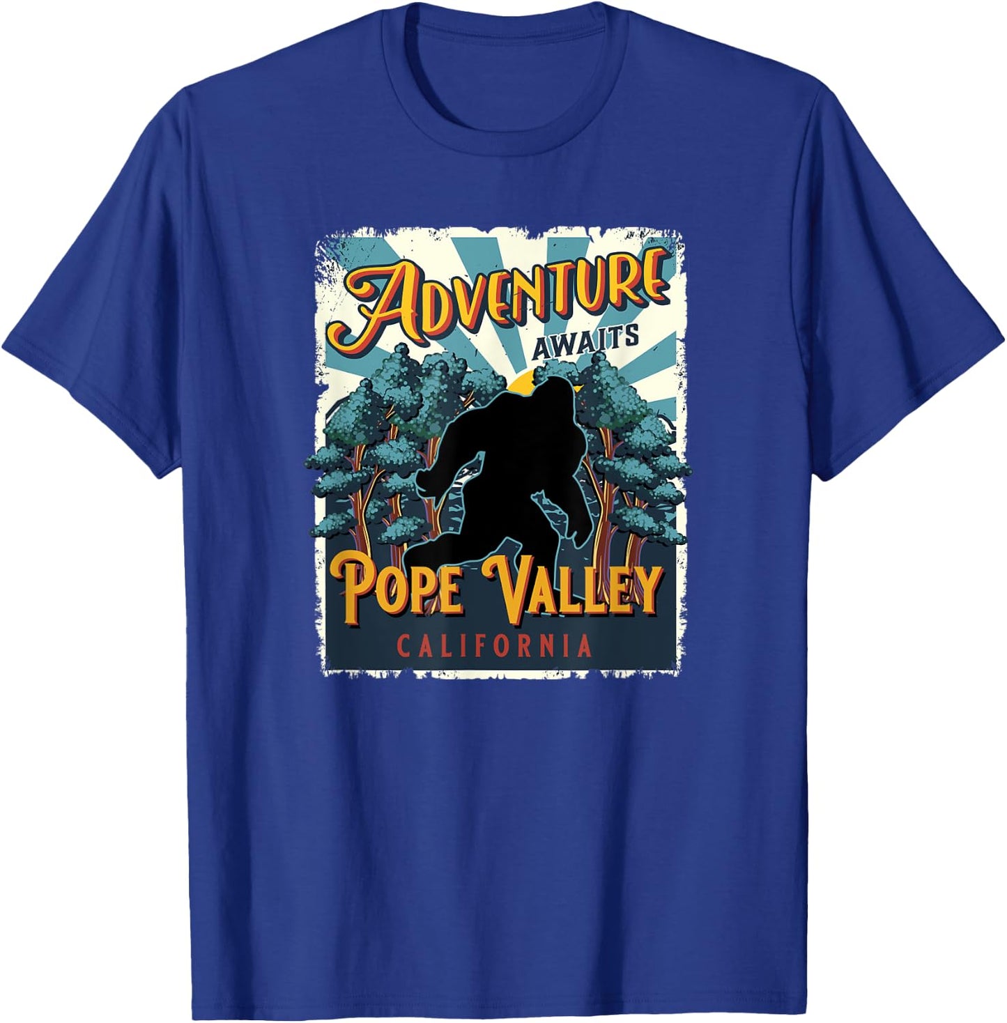 Pope Valley California Sasquatch Bigfoot Big Foot Souvenir T-Shirt - T-Shirt | Royal