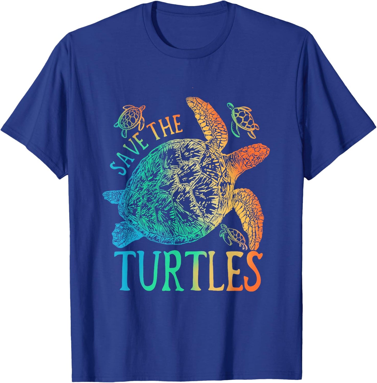 Tie Dye Sea Turtle, save the turtles, women & men and kids T-Shirt - T-Shirt | Royal