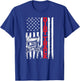 Dirt Track Racing Sprint Car Vintage Usa American Flag Dirt T-Shirt - T-Shirt | Royal