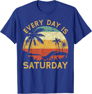 Every Day Is Saturday Funny Retirement Retired T-Shirt - T-Shirt | Royal