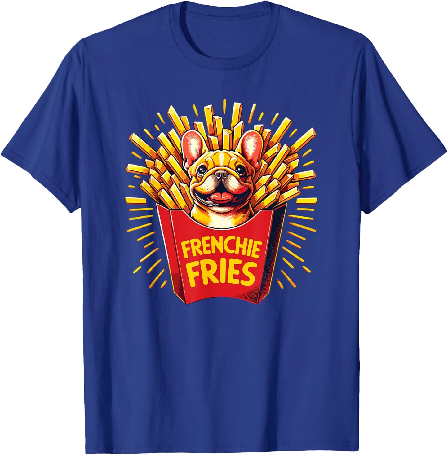 Frenchie Fries - Cute French Bulldog Funny Fries Women Girls Kids T-Shirt - T-Shirt | Royal
