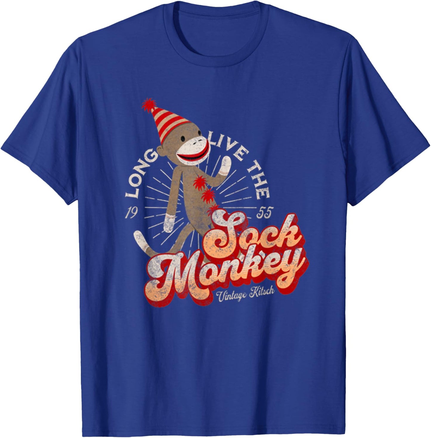 Long Live the Sock Monkey Est 1955 Cute Sock Monkey T-Shirt - T-Shirt | Royal