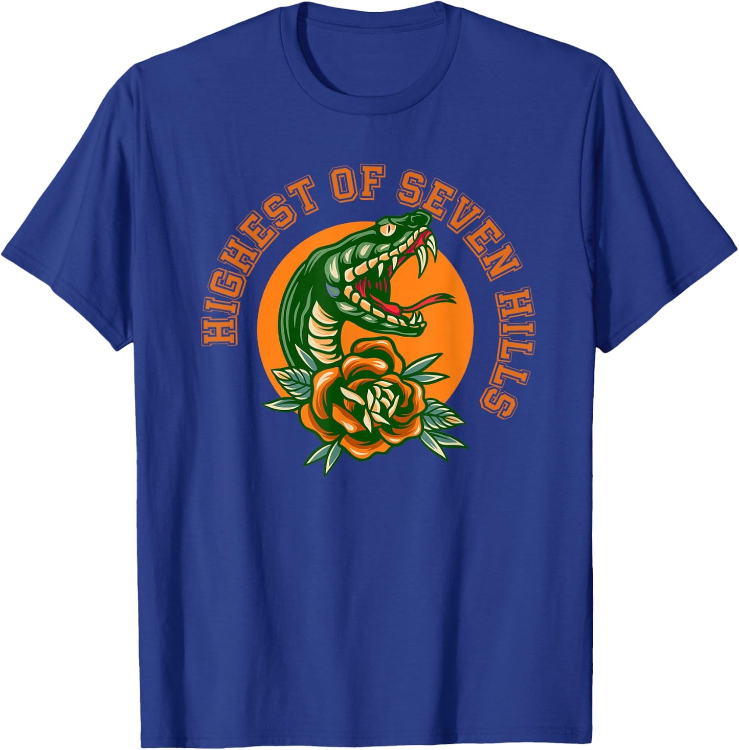 Highest of Seven Hills Rattler and Rose T-Shirt - T-Shirt | Royal