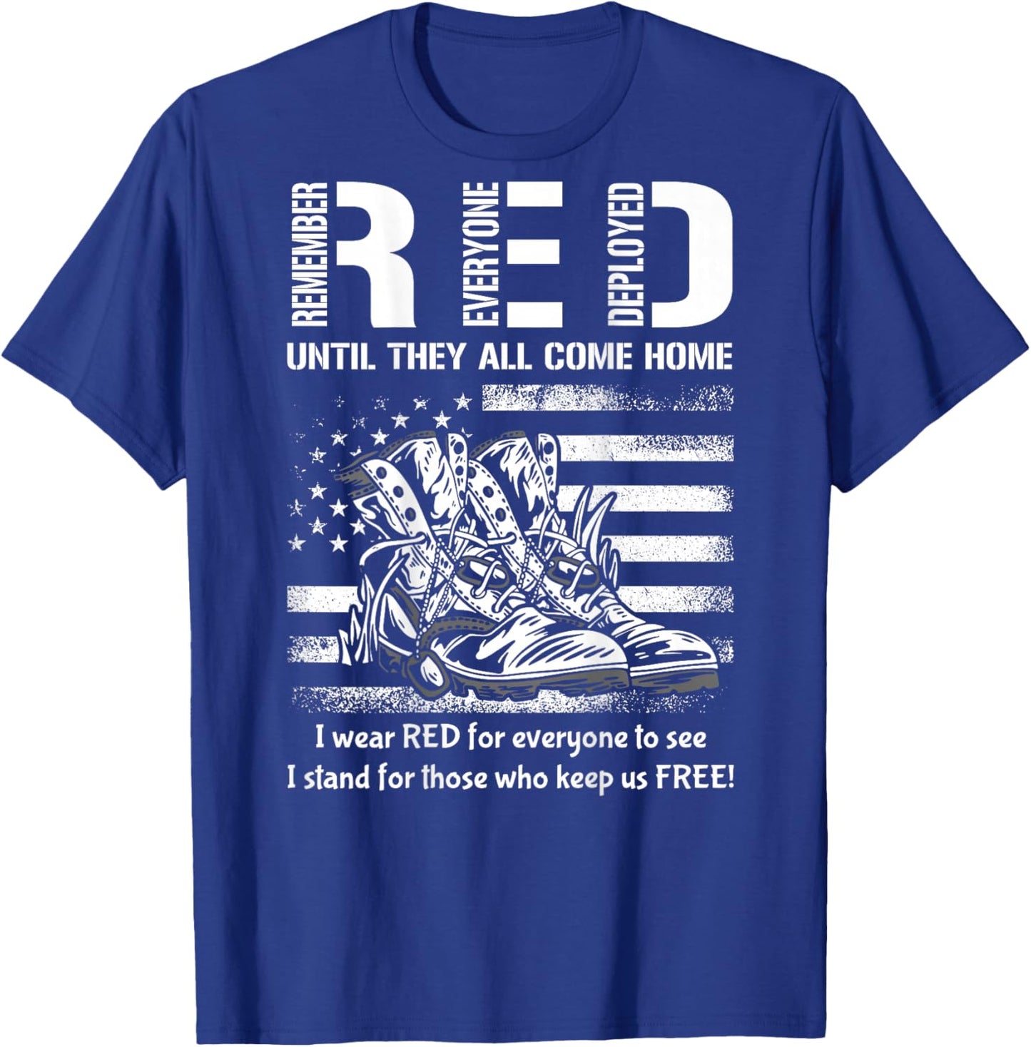 Vintage Red Friday Until They Come Home USA American Flag T-Shirt - T-Shirt | Royal