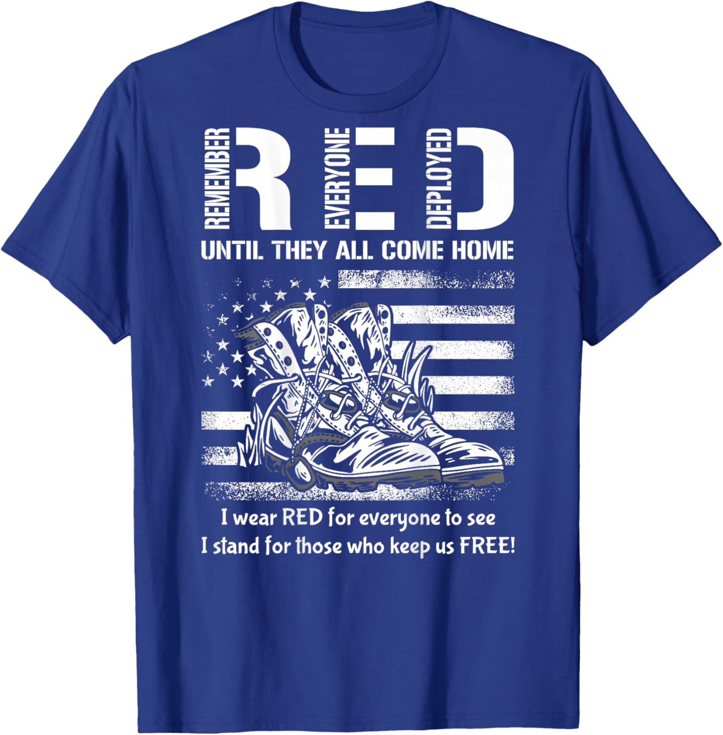 Vintage Red Friday Until They Come Home USA American Flag T-Shirt - T-Shirt | Royal
