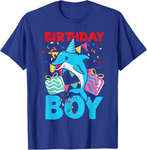 Dolphin Birthday Birthday Boy T-Shirt - T-Shirt | Royal