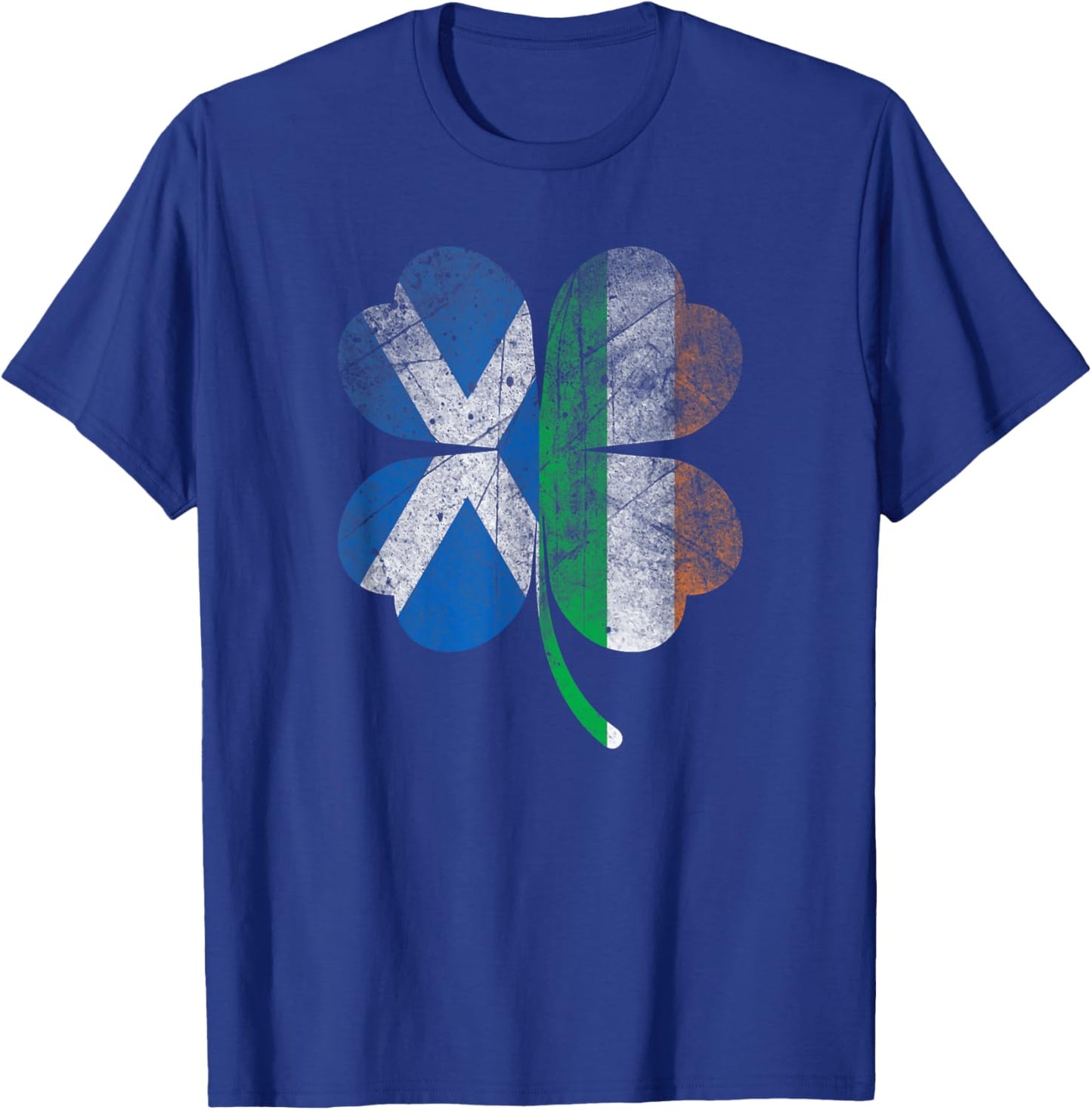Irish Scottish flag Shamrock Ireland Saint Patricks Day T-Shirt - T-Shirt | Royal
