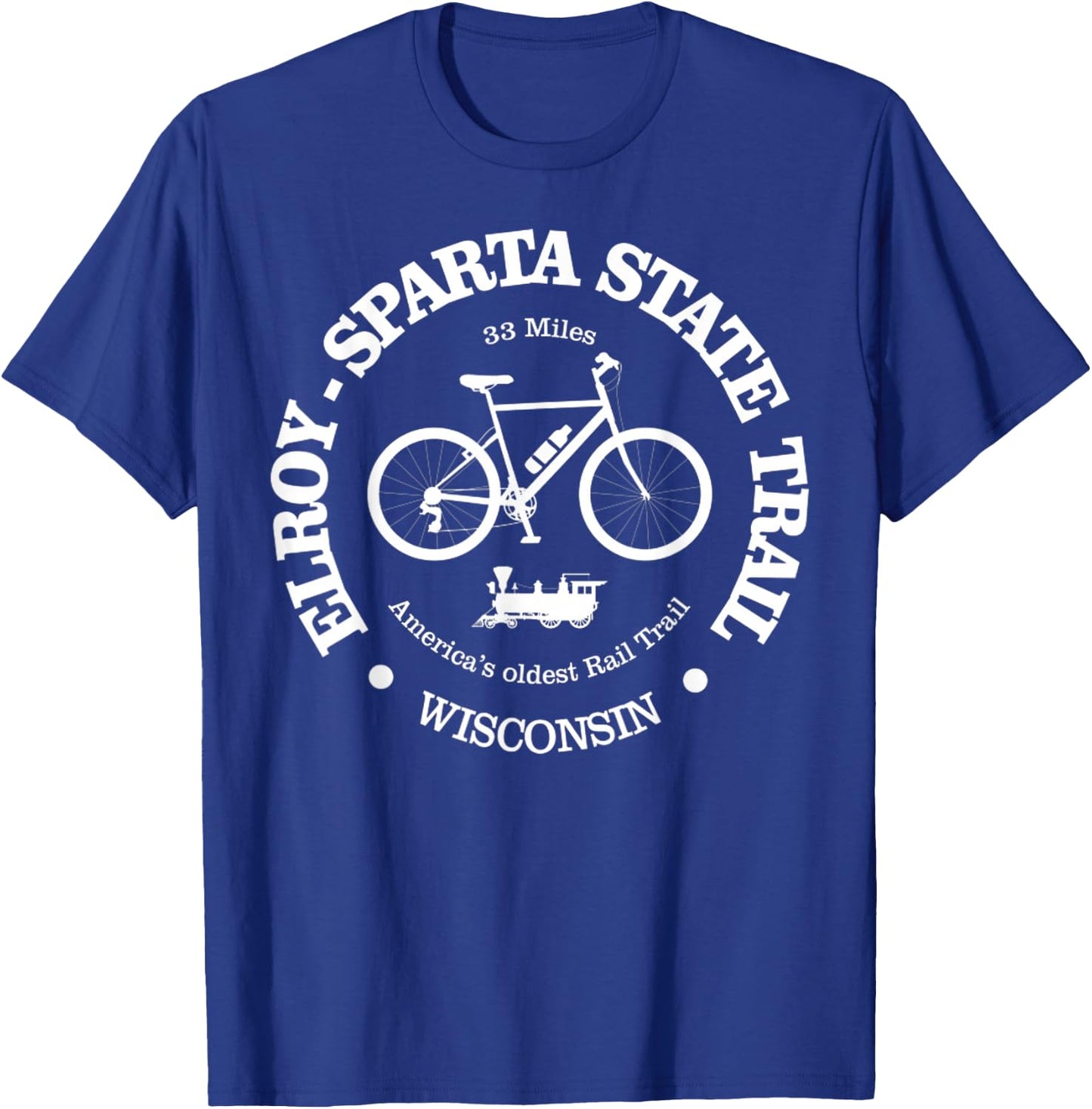Elroy Sparta State Trail, Cycling For Bicycle Rail Trail T-Shirt - T-Shirt | Royal