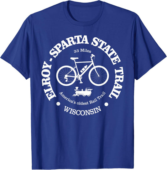 Elroy Sparta State Trail, Cycling For Bicycle Rail Trail T-Shirt - T-Shirt | Royal