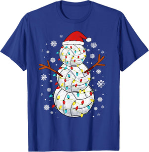 Volleyball Snowman Sports Christmas T-Shirt - T-Shirt | Royal