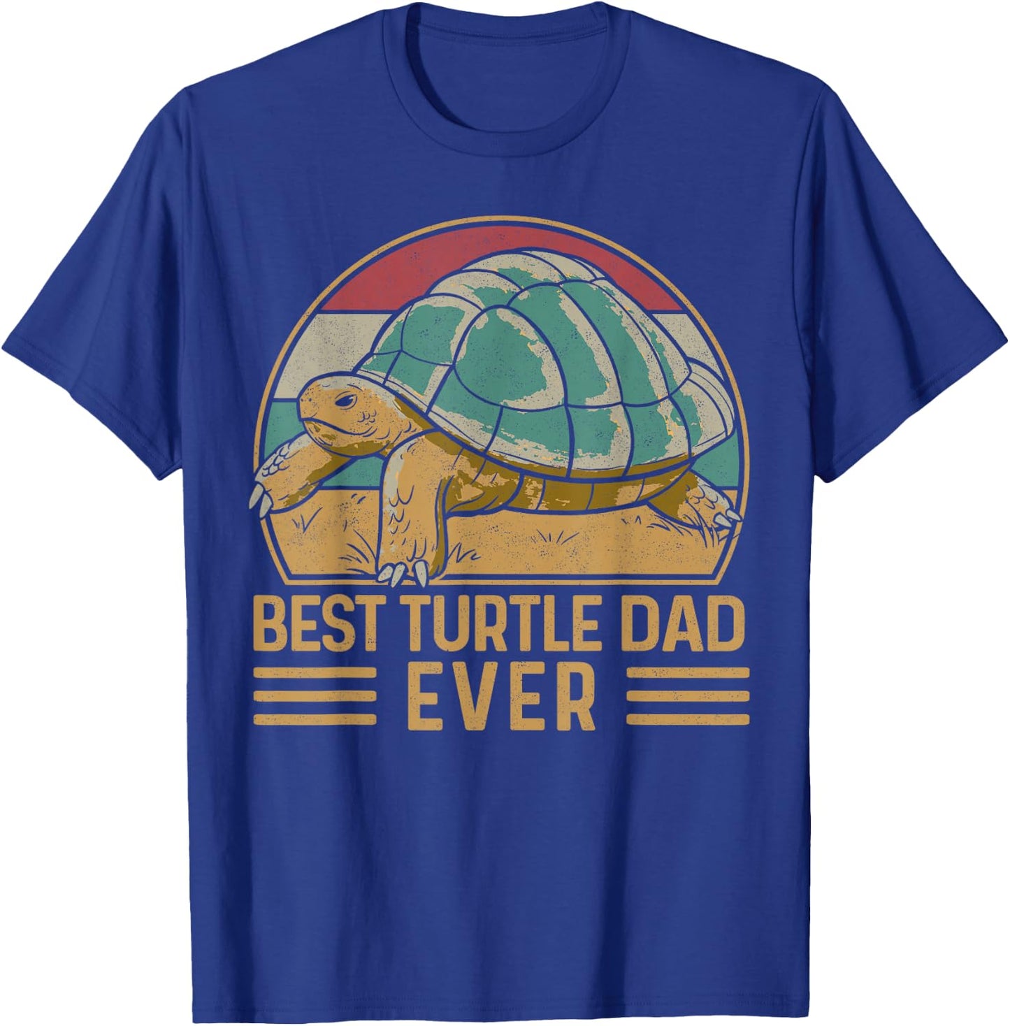 Sea Turtle Tortoise Dad Retro Vintage Best Turtle Dad Ever T-Shirt - T-Shirt | Royal