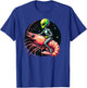 Funny Alien Riding Shrimp Humorous UFO T-Shirt - T-Shirt | Royal