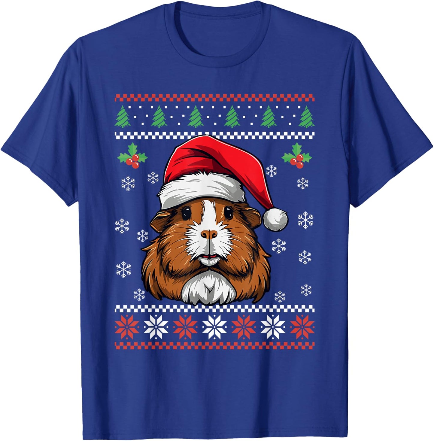 Guinea Pig Ugly Christmas Sweater Xmas for Adults Kids T-Shirt - T-Shirt | Royal