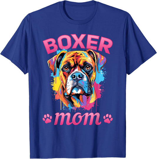 Boxer Dog Breed Pet - Boxer mom Women Girls Kids T-Shirt - T-Shirt | Royal