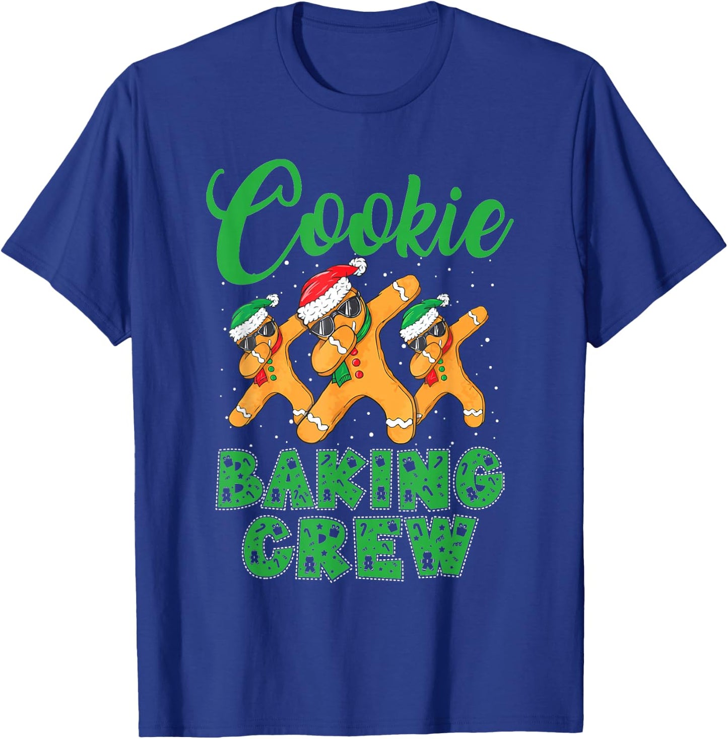 Cookie Baking Crew Dabbing Gingerbread Men Christmas Hats T-Shirt - T-Shirt | Royal