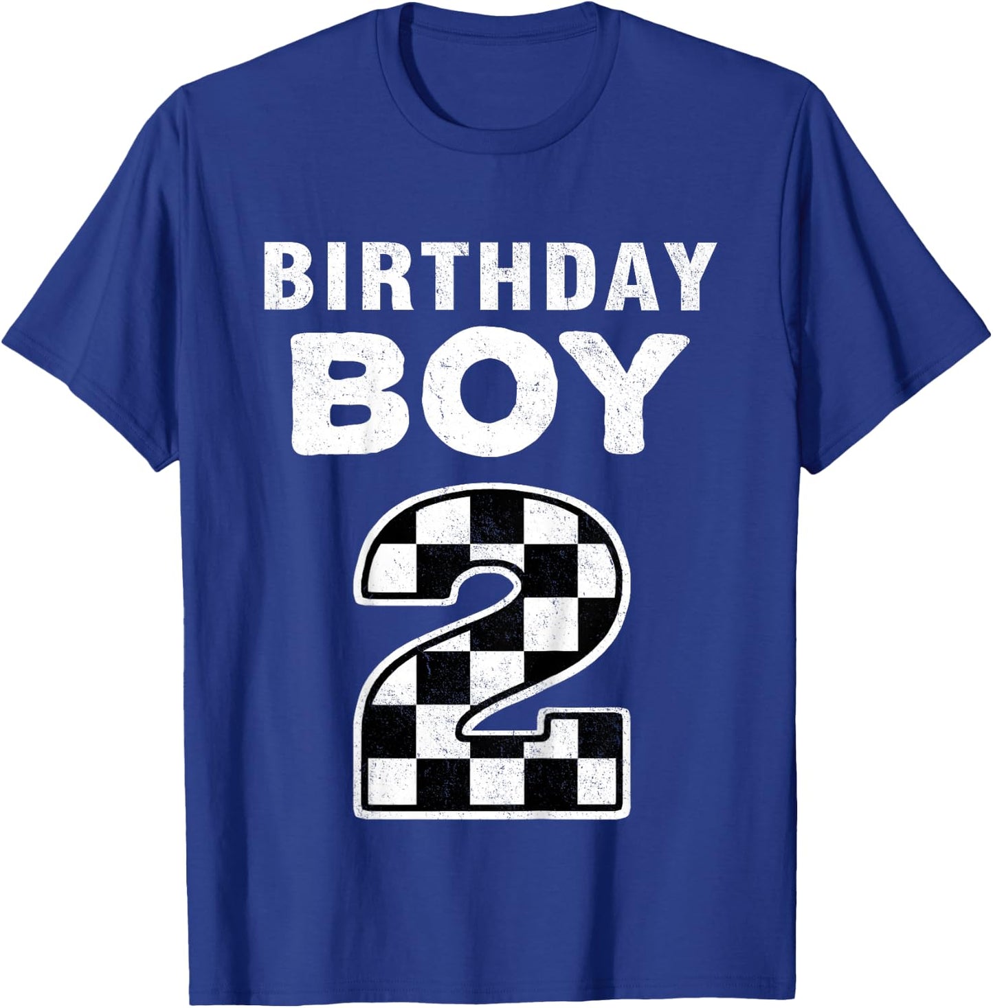 Kids Birthday Boy 2 Two Race Car 2nd Birthday Racing Car Driver T-Shirt - T-Shirt | Royal