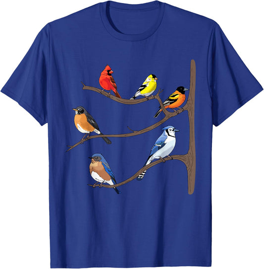 Birds On A Branch Birding Bird-Watching Birder Bird Watcher T-Shirt - T-Shirt | Royal