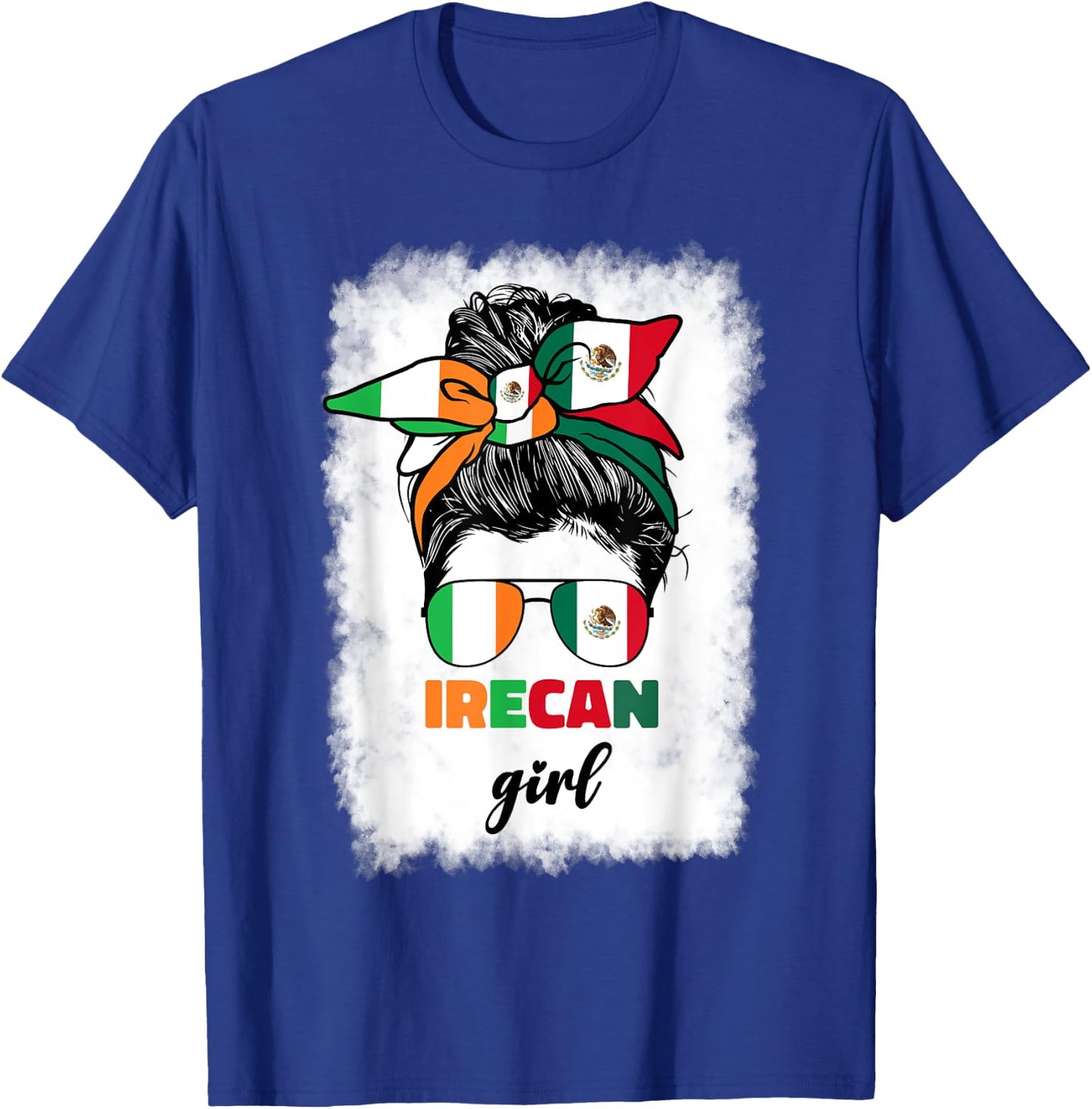 Half Mexican And Irish Mexico Ireland Flag Girl T-Shirt - T-Shirt | Royal