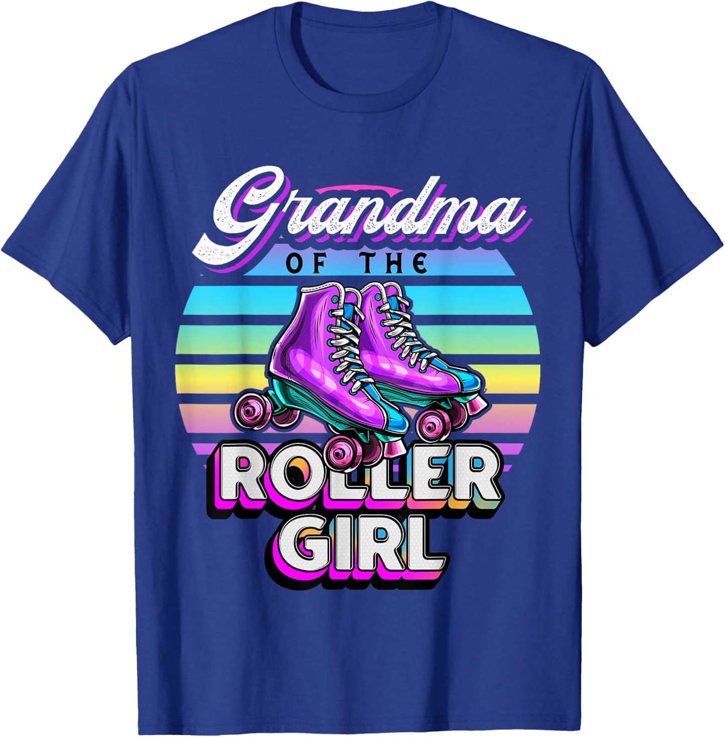 Grandma Roller Girl Roller Skating Birthday Matching Family T-Shirt - T-Shirt | Royal