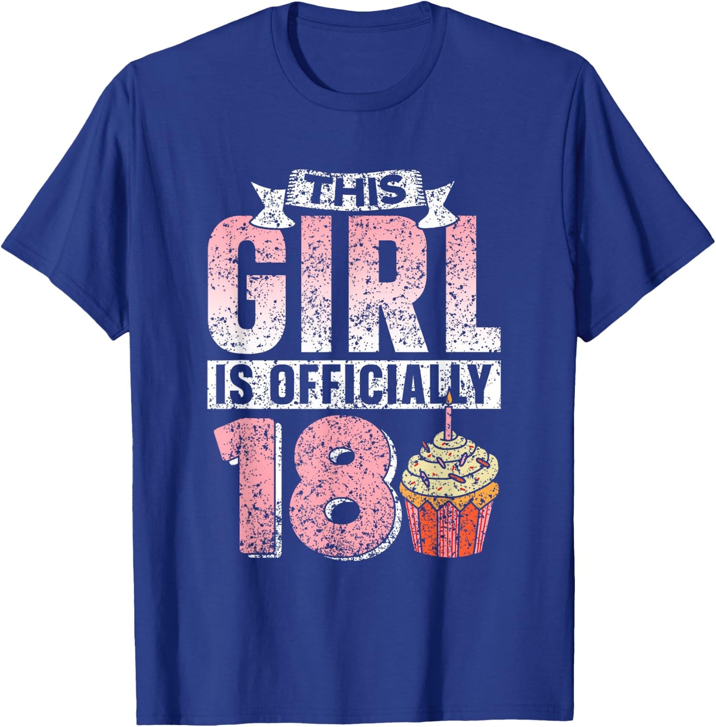 This Girl Is Officially 18 Eighteen Birthday Party T-Shirt - T-Shirt | Royal