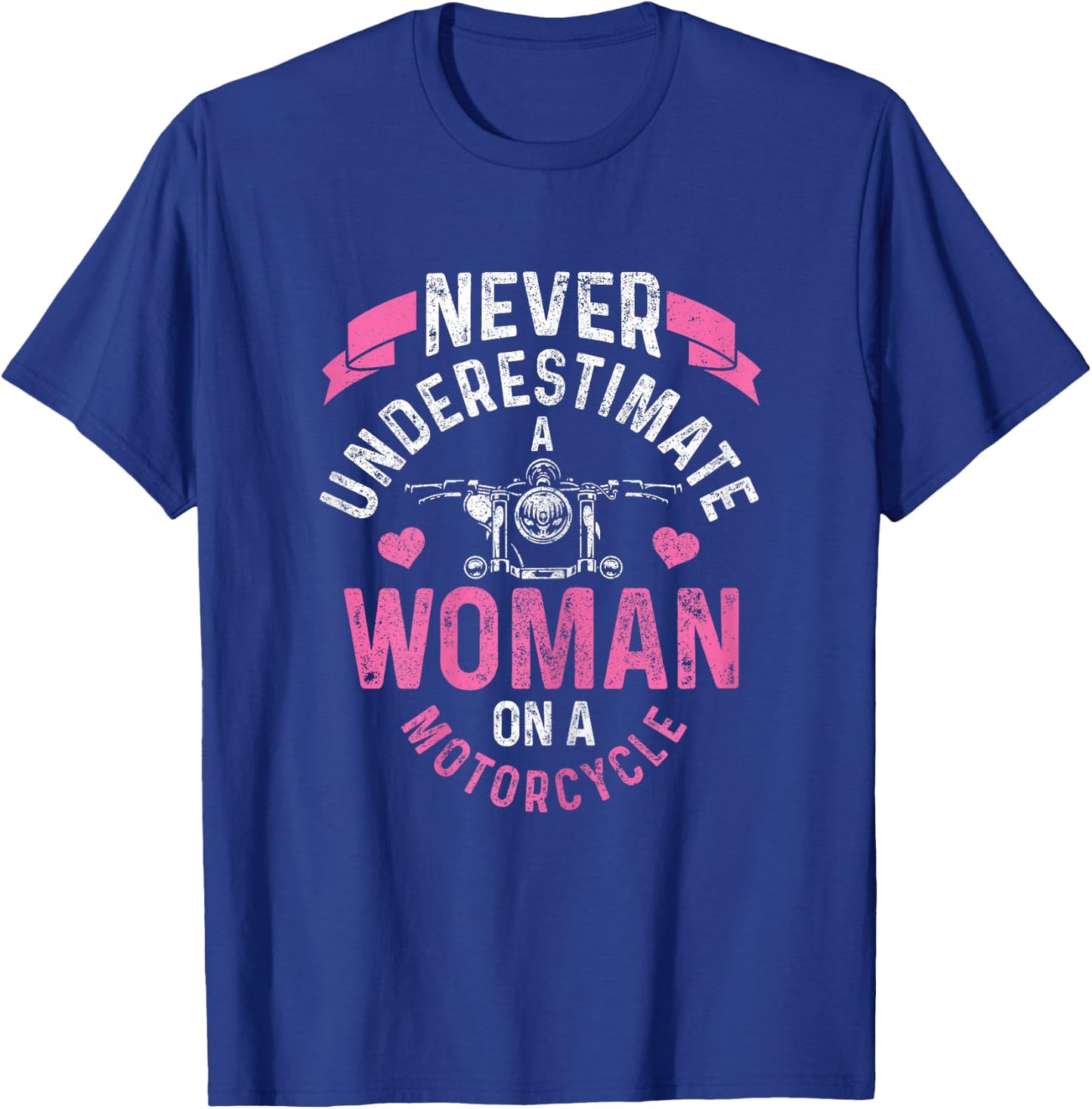 Never Underestimate A Woman Motorcycle Funny Biker Girl T-Shirt - T-Shirt | Royal