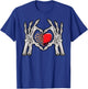 Skeleton Hand Heart Sign Bones Costume Love Skull Tapestry T-Shirt - T-Shirt | Royal