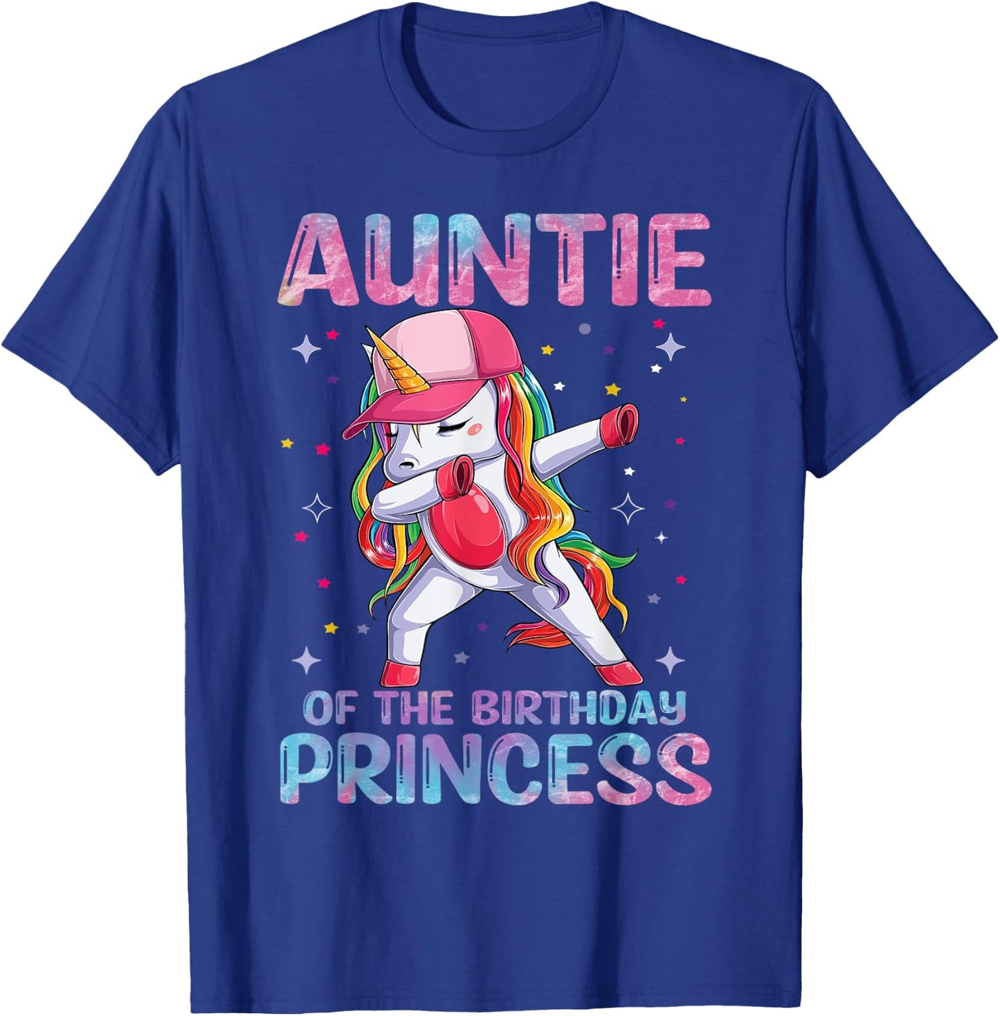 Auntie of the Birthday Princess Girl Dabbing Unicorn Aunt T-Shirt - T-Shirt | Royal