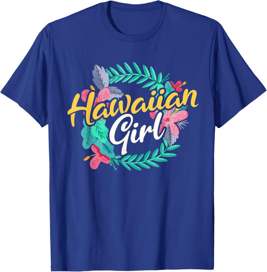 Islands Vintage Souvenir Hawaiian Girl T-Shirt - T-Shirt | Royal