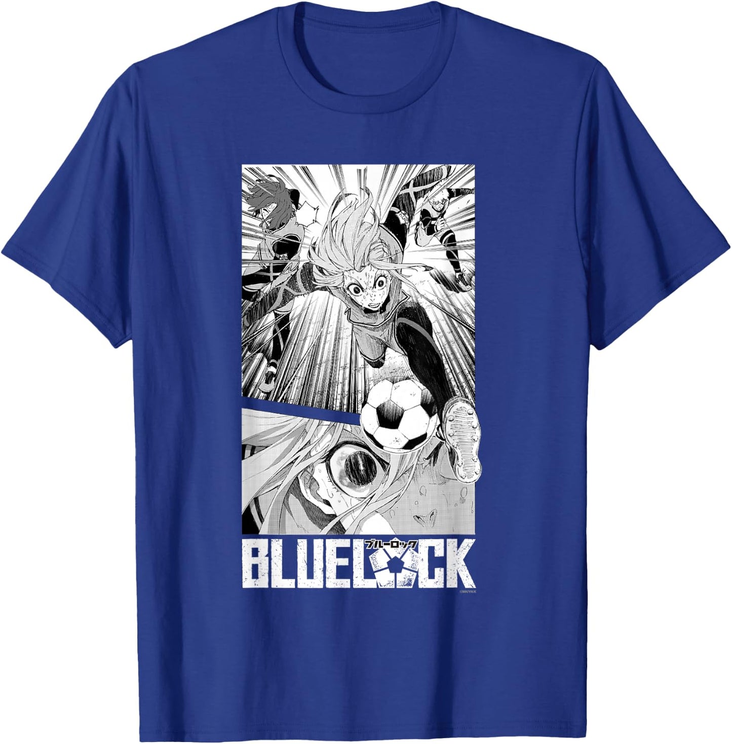 Blue Lock Hyoma Chigiri Running Through Big Chest Portrait T-Shirt - T-Shirt | Royal