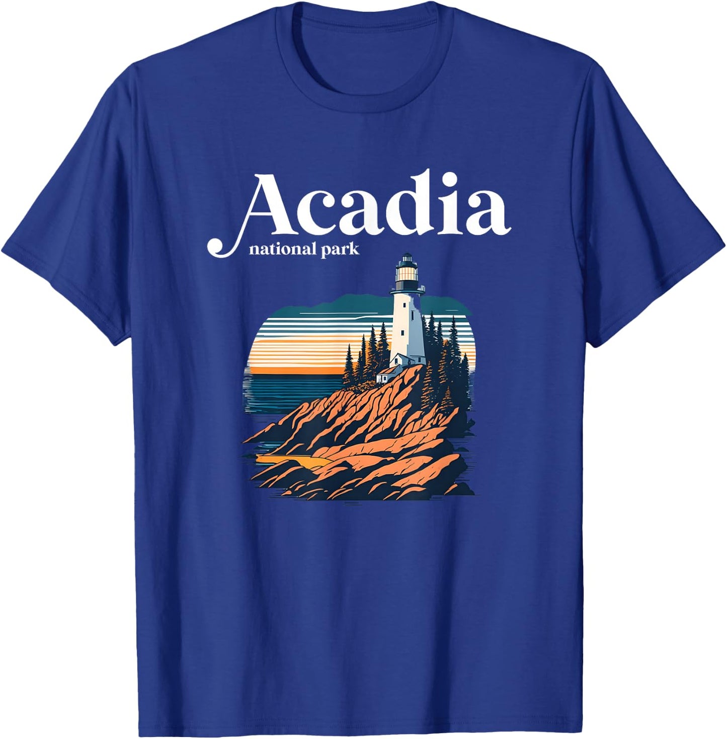 Acadia National Park Maine Retro Style T-Shirt - T-Shirt | Royal