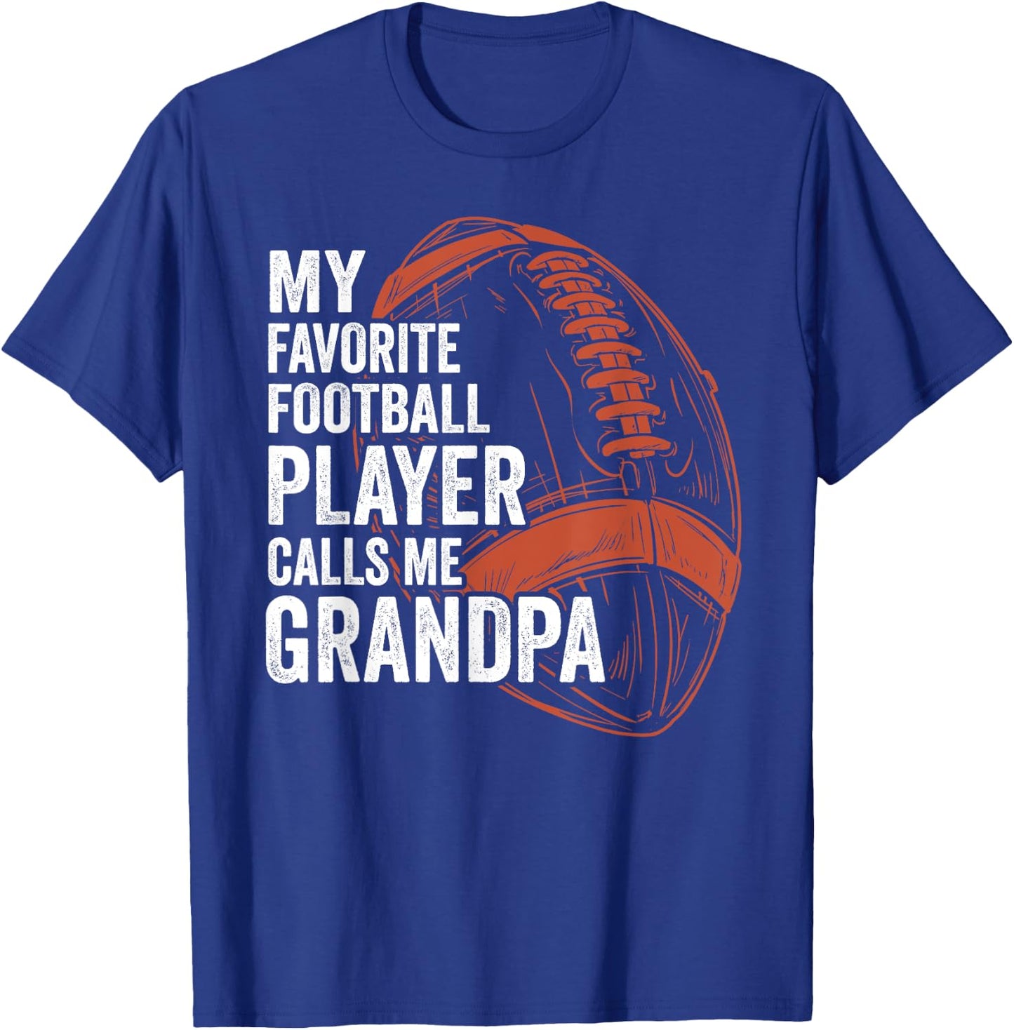 Funny Retro My Favorite Football Player Calls Me Grandpa T-Shirt - T-Shirt | Royal