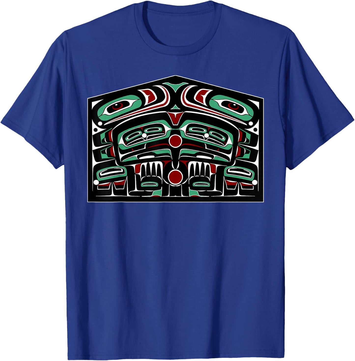 Alaska Native American Art Style Tlingit Haida Indigenous T-Shirt - T-Shirt | Royal