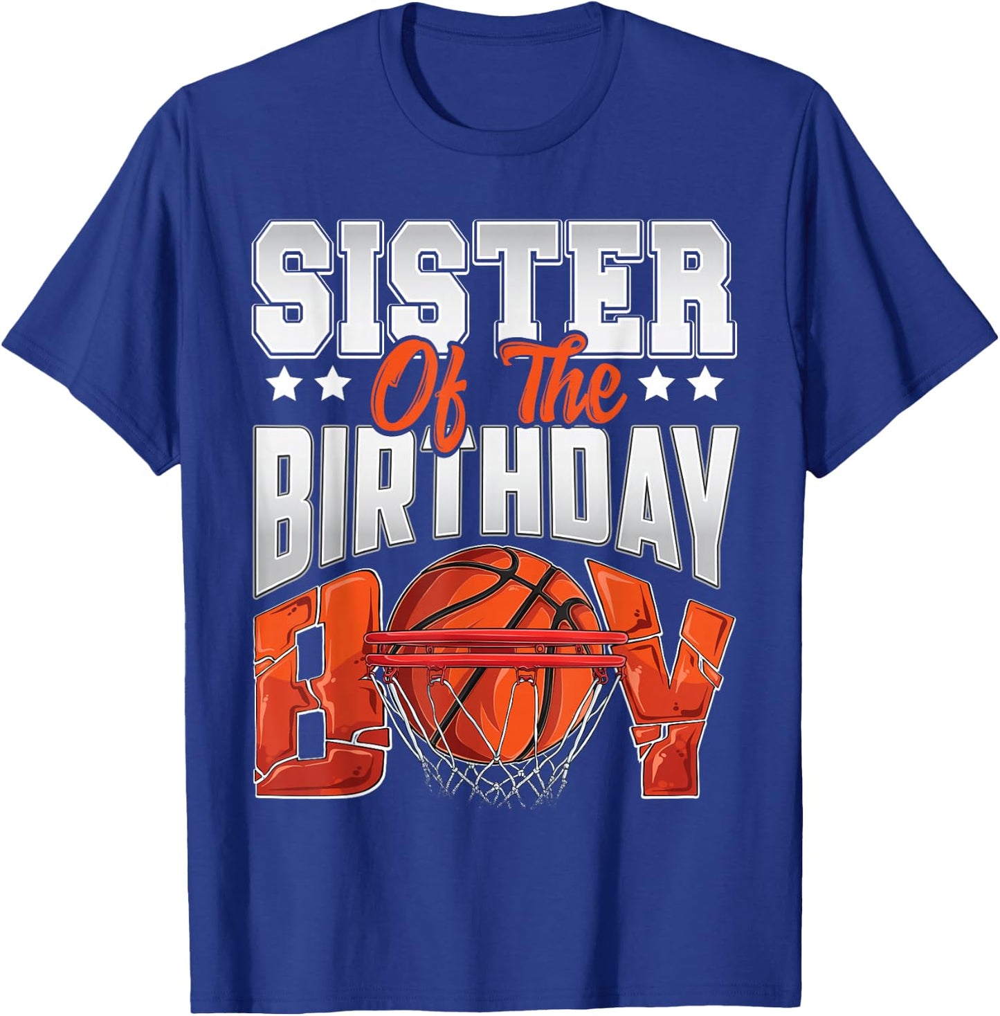 Sister Basketball Birthday Boy Family Baller b-Day Party T-Shirt - T-Shirt | Royal
